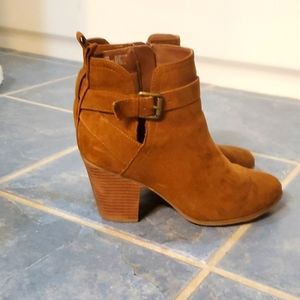 Brown suede boots